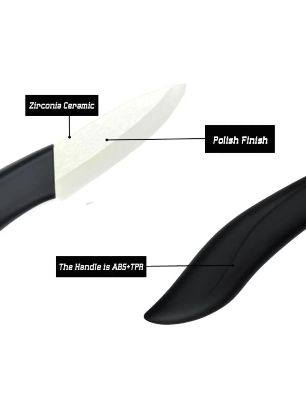 6-Piece Ceramic Knife Set with Sheath Covers & Peeler - Kitchen Chef Essentials